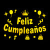 Stickers Para Globos Feliz Cumpleaños Fondo Negro