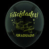 Globos Látex Biodegradables Satinado Felicidades Graduado Dorado y Negro