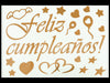 Stickers Para Globos Feliz Cumpleaños Cursivo