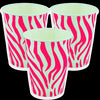 Vaso Cartón Cebra 9 Onzas Fucsia x12