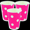 Vaso Cartón Puntos 9 Onzas Fucsia x12