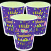 Vaso Carton Feliz Cumpleaños 9 Onzas Morado Serpentinas x12