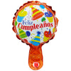 Globo Metalizado Feliz Cumpleaños 6" Redondo Paquete x 12