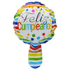 Globo Metalizado Feliz Cumpleaños 6" Redondo Paquete x 12