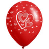 Globos Látex Biodegradables Corrientes 360° Corazones Rogo y Blanco