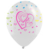 Globos Látex Biodegradables Cristal 360° Corazones Tinta Neón