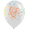 Globos Látex Biodegradables Cristal 360° Corazones Tinta Neón