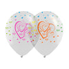 Globos Látex Biodegradables Cristal 360° Corazones Tinta Neón