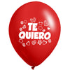 Globos Látex Biodegradables Te Quiero Mucho Blanco y Rojo