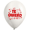 Globos Látex Biodegradables Te Quiero Mucho Blanco y Rojo