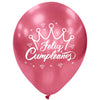 Globos Látex Biodegradables Espejo Cromado Feliz Cumpleaños Dorado y Fucsia