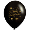 Globos Látex Biodegradables Corrientes Feliz Cumpleaños Tinta Dorada y Plata