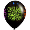 Globos Látex Biodegradables Corrientes 360° Feliz Cumpleaños Tinta Neón