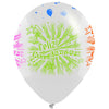 Globos Látex Biodegradables Cristal 360° Feliz Cumpleaños Tinta Neón