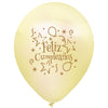 Globos Látex Biodegradables Satinados Feliz Cumpleaños Surtidos