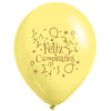 Globos Látex Biodegradables  Pastel Surtidos Impresos - Feliz Cumpleaños Estrellas