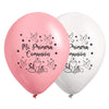 Globos Látex Biodegradables Corrientes Primera Comunión Rosado y Blanco