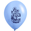 Globos Látex Biodegradables Virgen del Carmen Azul y Blanco