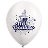 Globos Látex Biodegradables Mi Bautizo Azul y Blanco